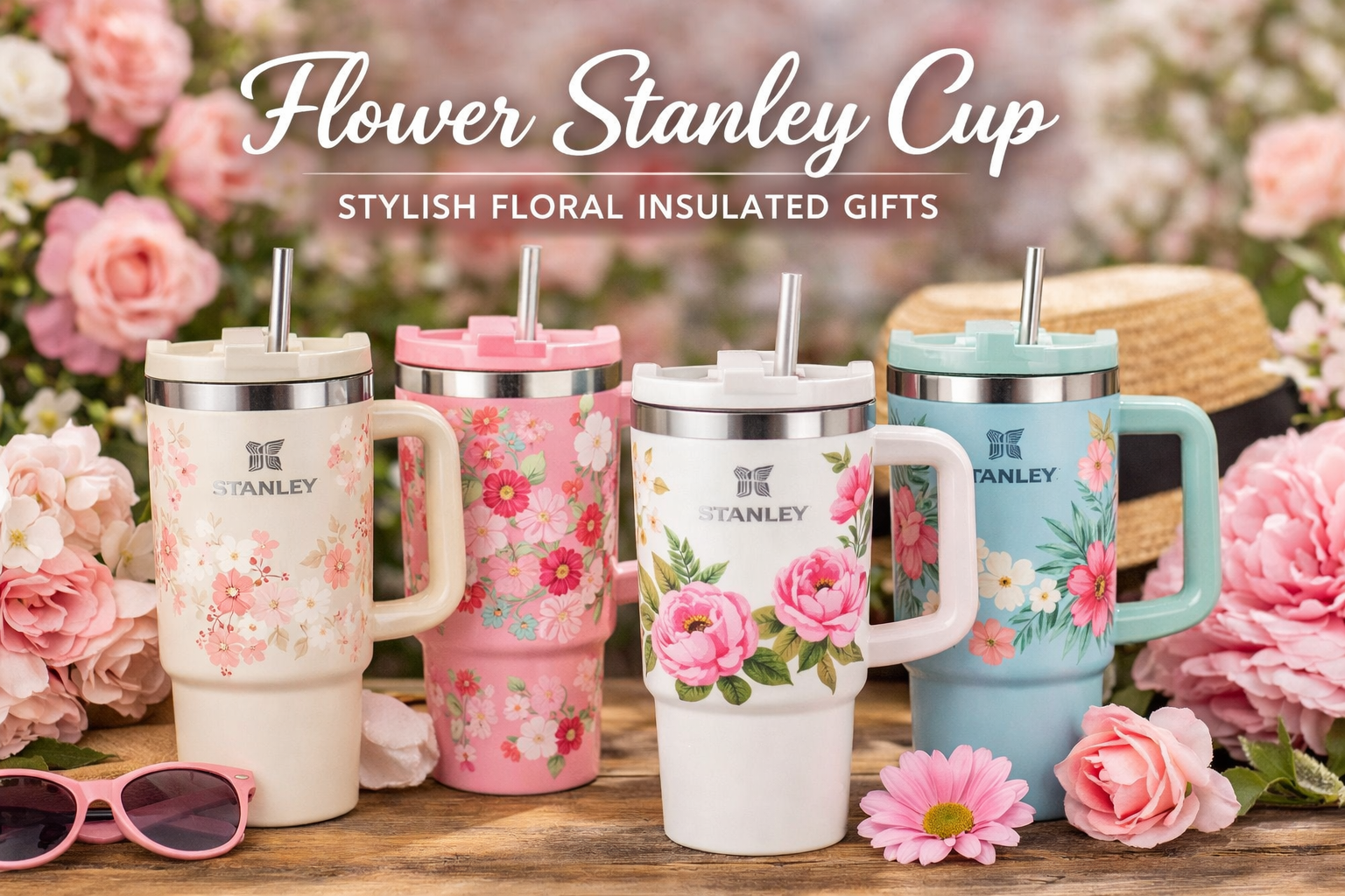 Flower Stanley Cup for Gifting: Perfect for Birthdays and Special Occasions