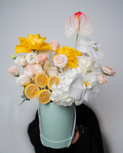 Zesty Blossom Flower Box a luxury fresh flower arrangement from the best flower shop in Dubai.