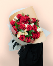 Ruby Glow flower bouquet with red flower shop JLT